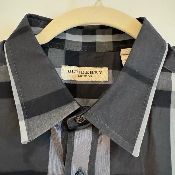 Burberry Black and Gray Checkered Shirt - Picture 3 of 4